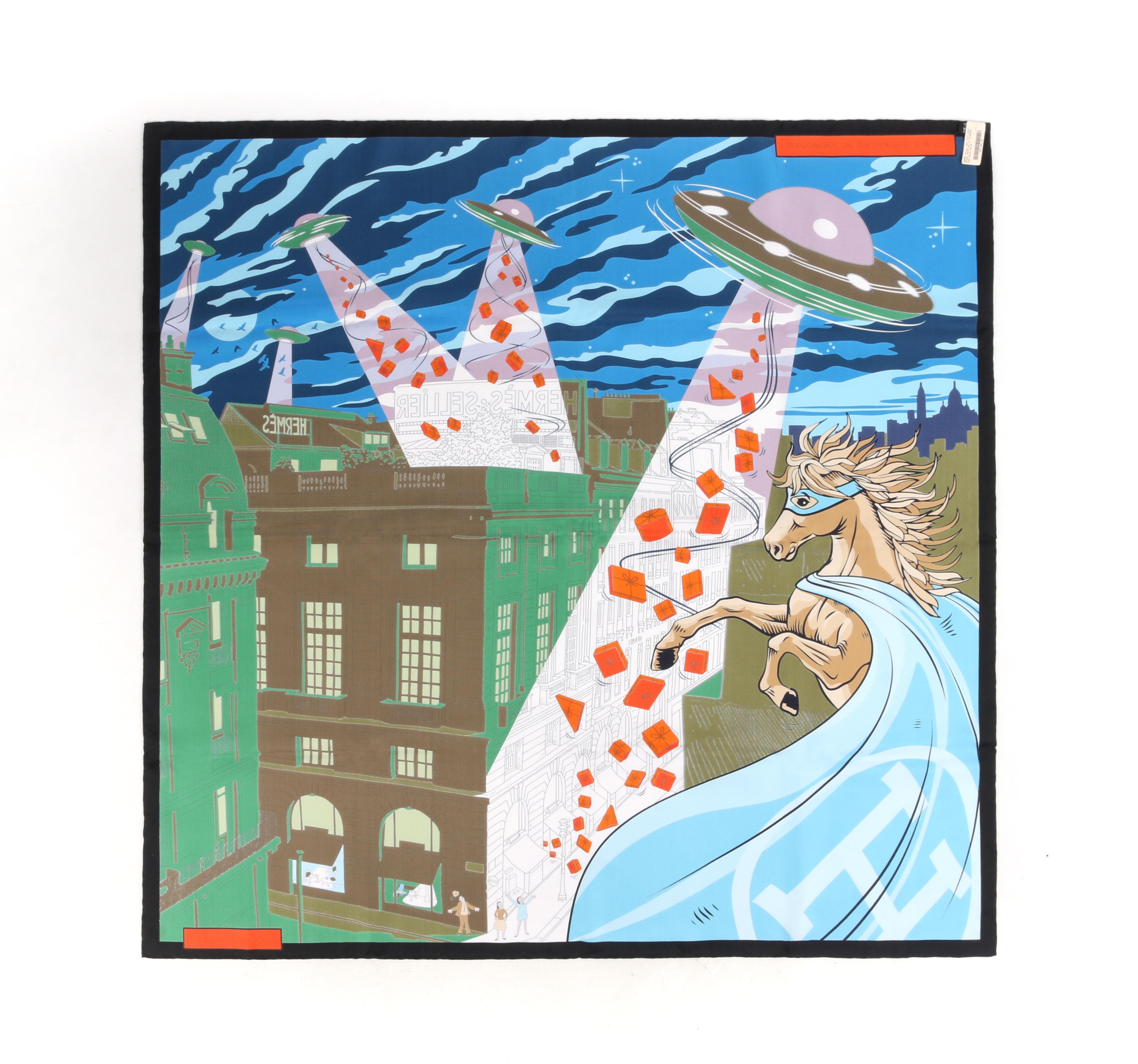 hermes space shopping scarf