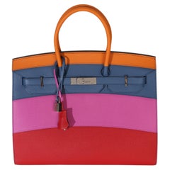Hermès Abricot Agate Magnolia Rouge Casaque Epsom Sunset Sellier Birkin 35 PHW
