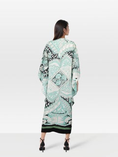 Hermès Abstract Print Silk Kaftan Dress Size M
