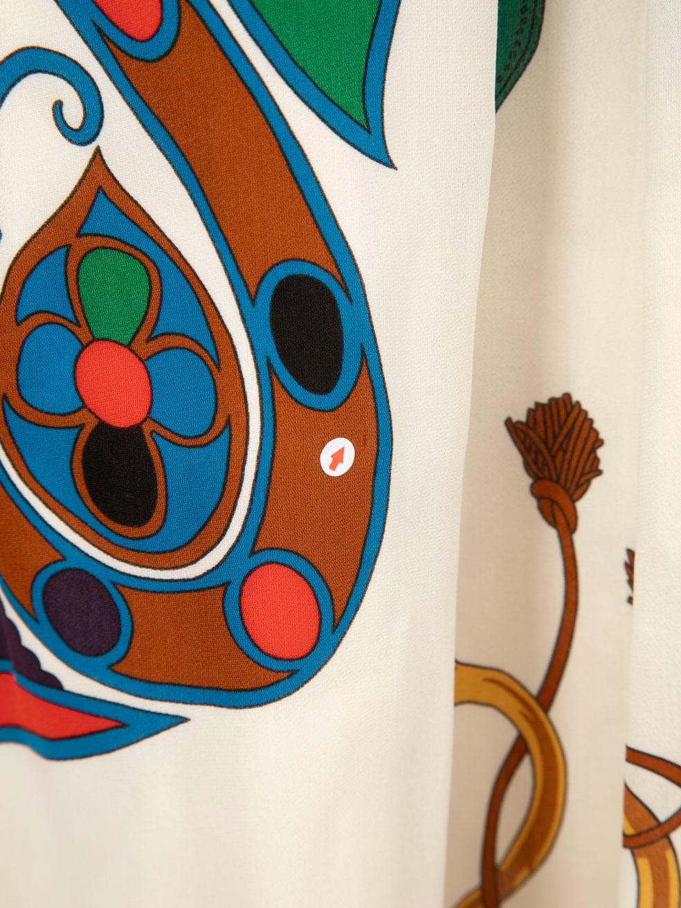 Hermès Abstract Printed Silk Twillaine Dress Size L In Good Condition For Sale In London, GB