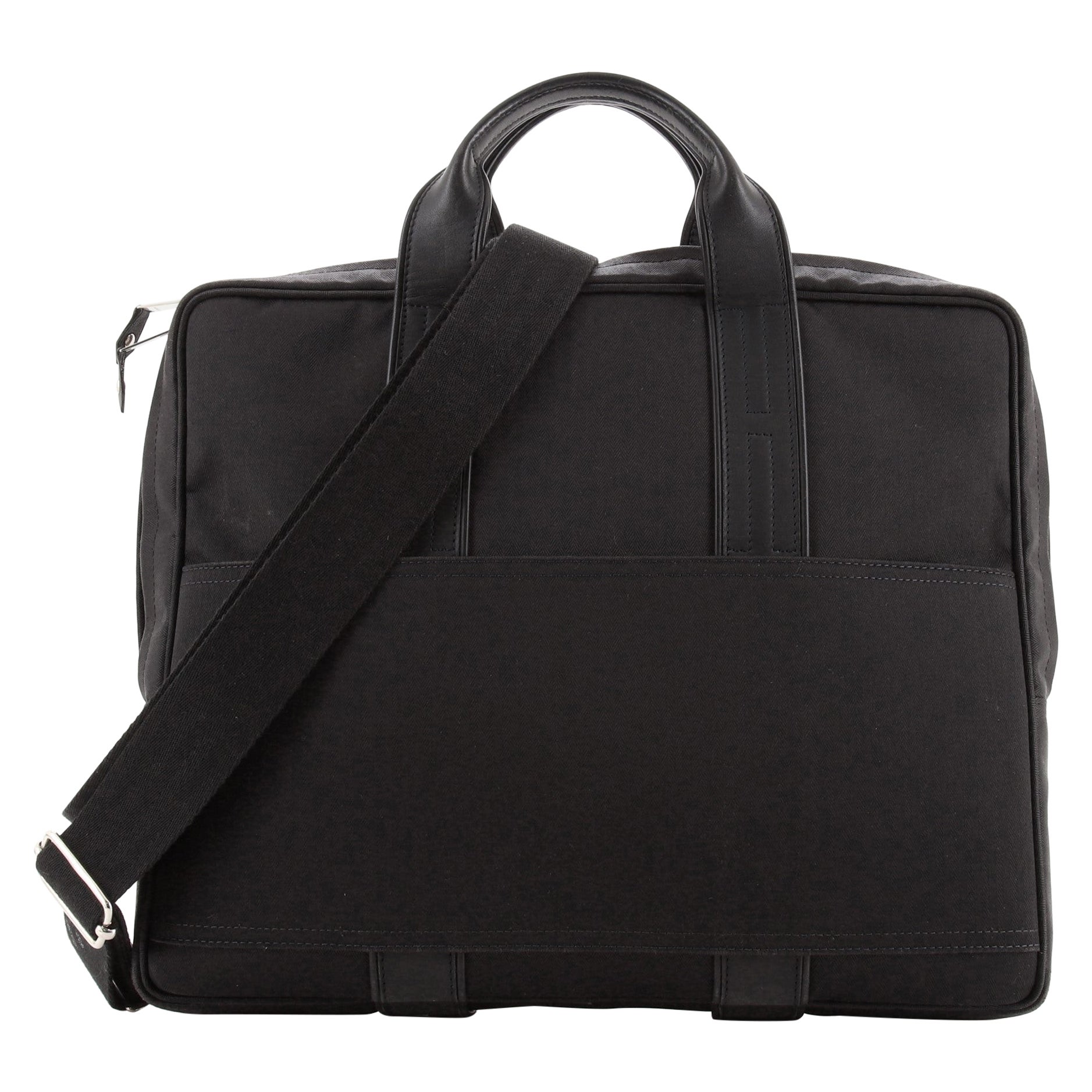 Hermes Acapulco Briefcase Toile And Leather Toile and Leather