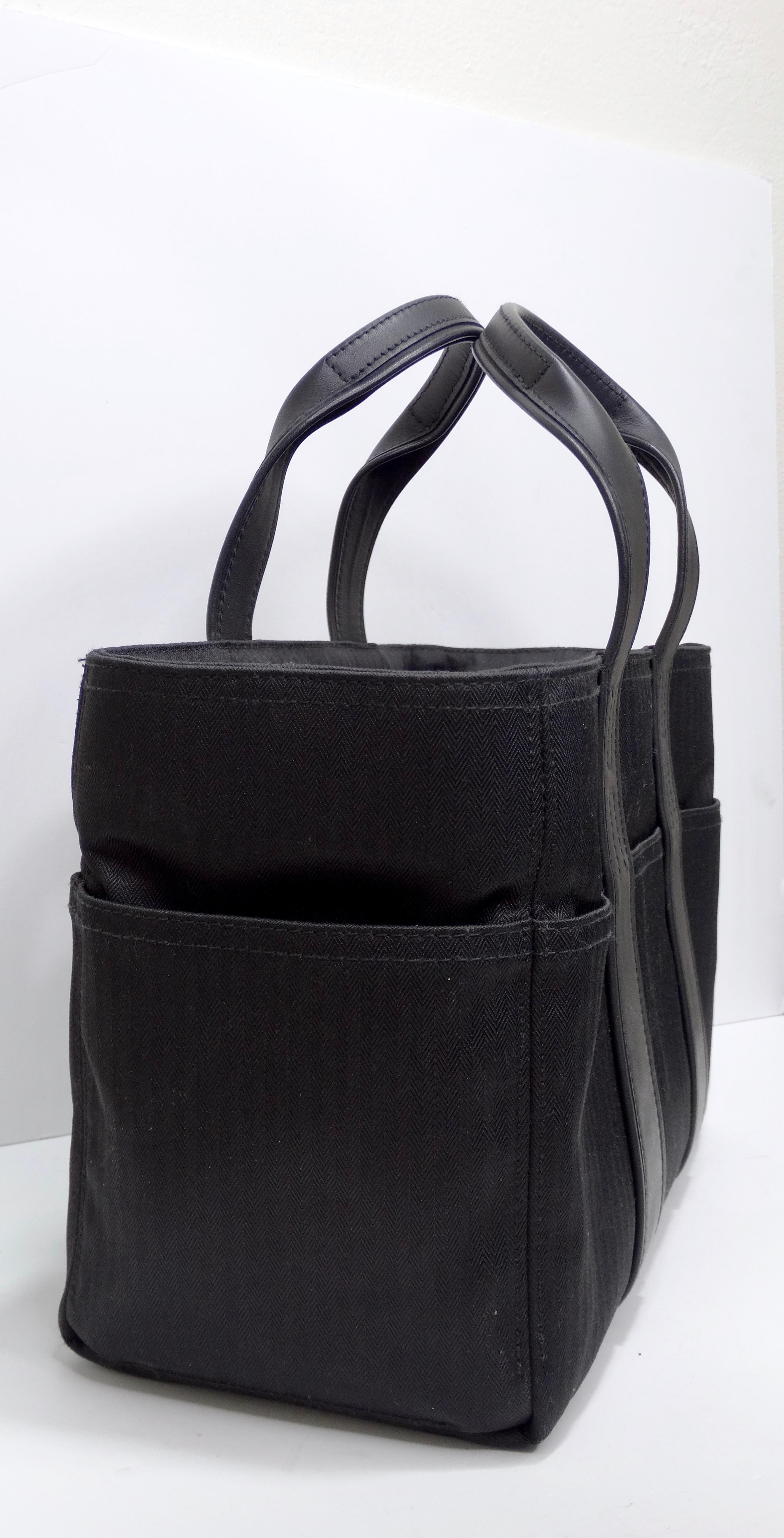 Black Hermes Acapulco Tote Toile and Leather MM