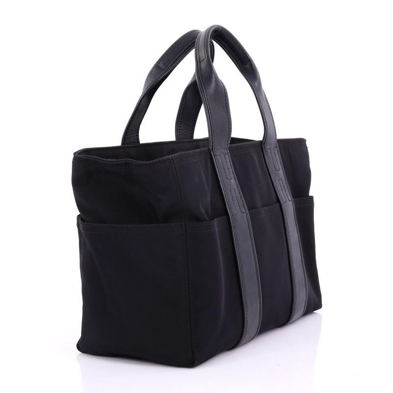 Black  Hermes Acapulco Tote Toile and Leather PM