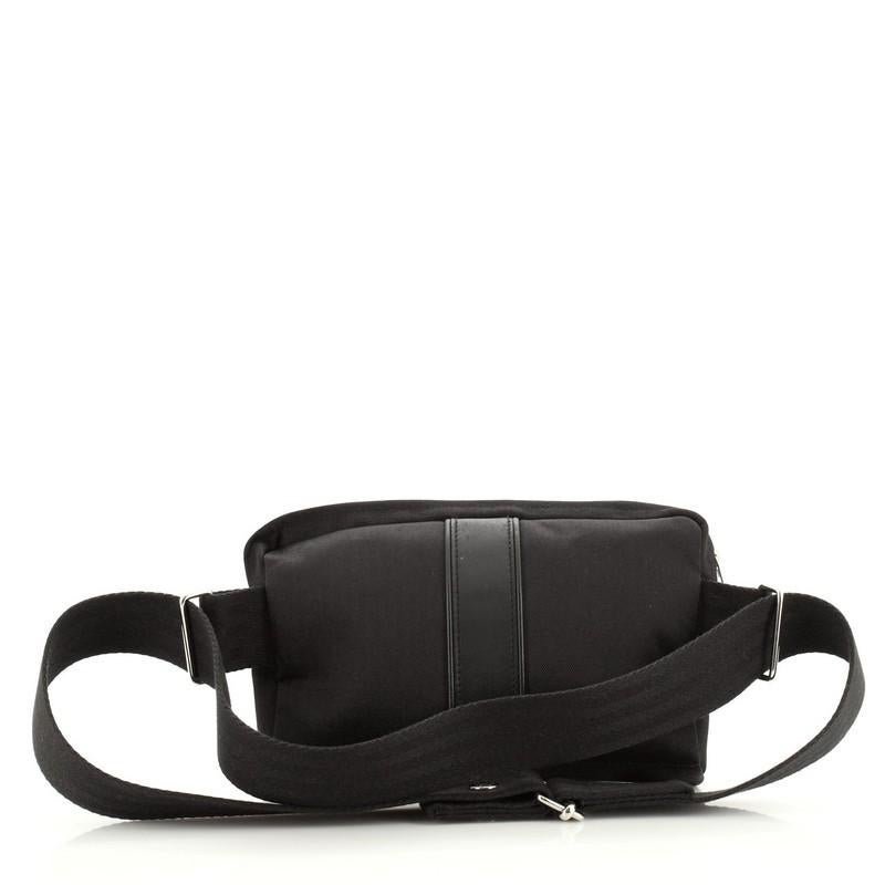 Hermes Acapulco Gürteltasche Canvas Toile mit Leder (Schwarz)