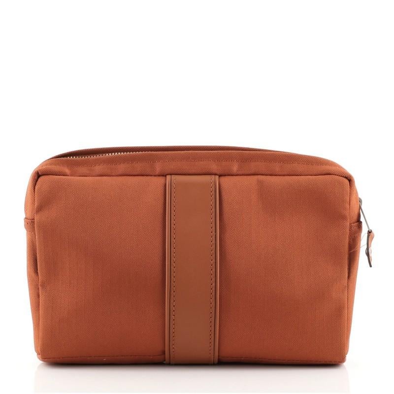 Brown Hermes Acapulco Waist Bag Canvas Toile with Leather