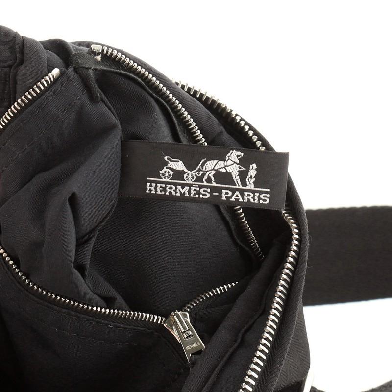 Black Hermes Acapulco Waist Bag Canvas Toile with Leather