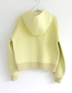 Giacca con cappuccio in cashmere double face giallo acido di Hermes