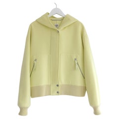 Giacca con cappuccio in cashmere double face giallo acido di Hermes