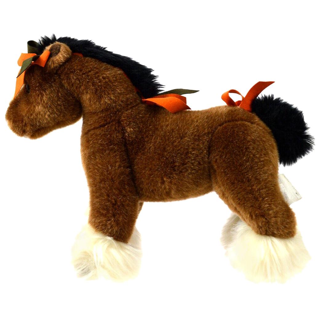 Hermes Acrylic Brown Orange White Horse Children Plush Novelty Toy