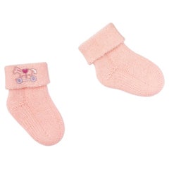 Hermes Adada socks Color Rose Lilas Cashmere Aged 0-6 Months Size 17/18