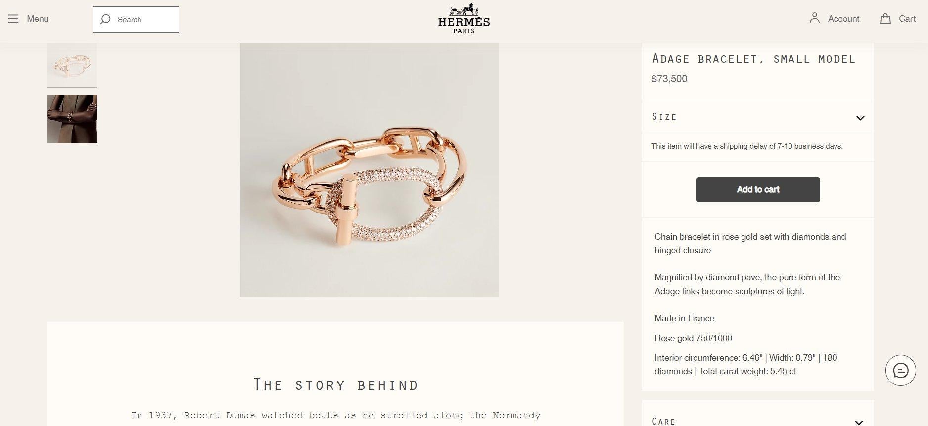 Hermès Adage Bracelet en or rose 18 carats avec diamants en vente 6