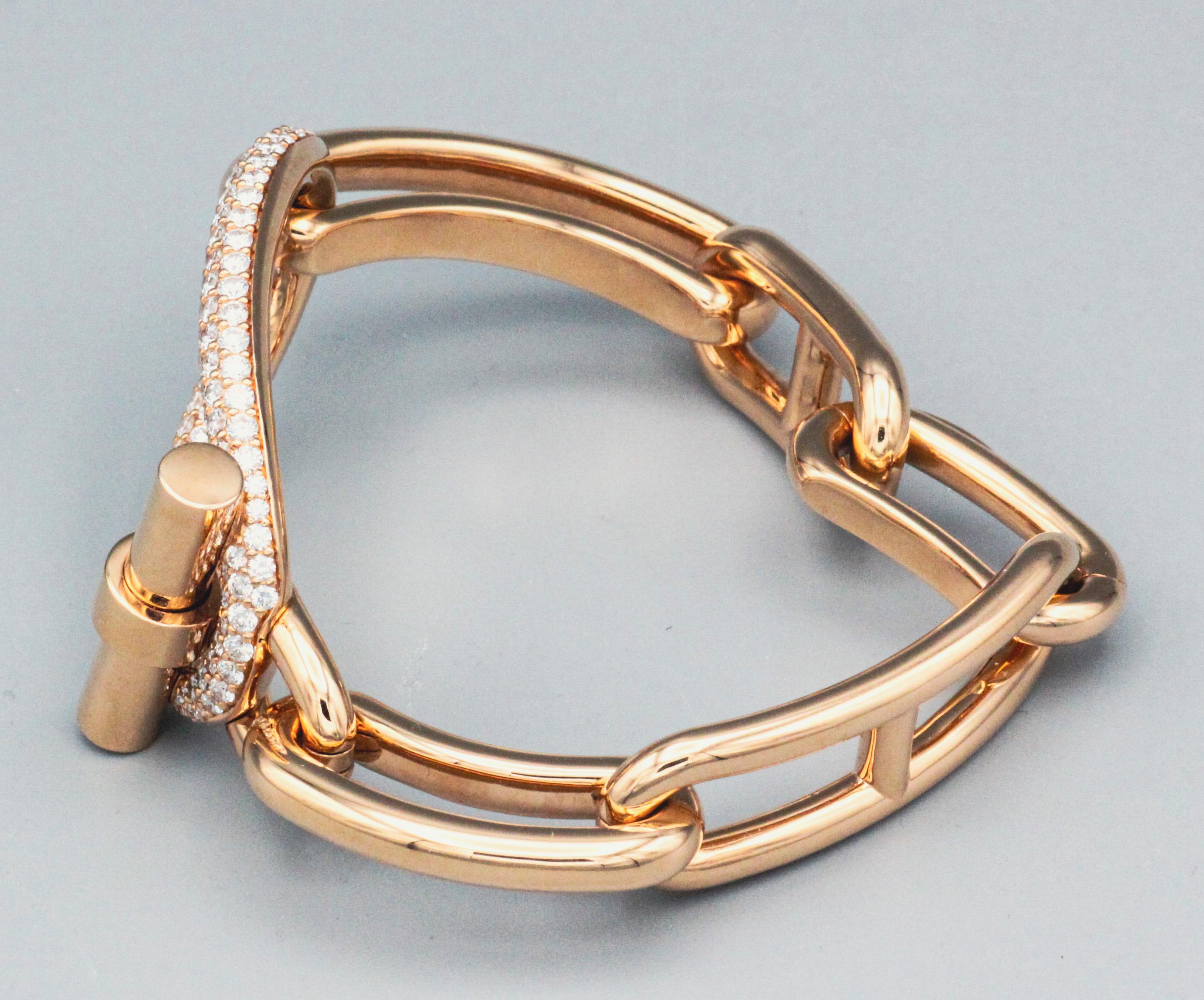 Hermès Adage Diamant-Armband aus 18 Karat Roségold Damen im Angebot