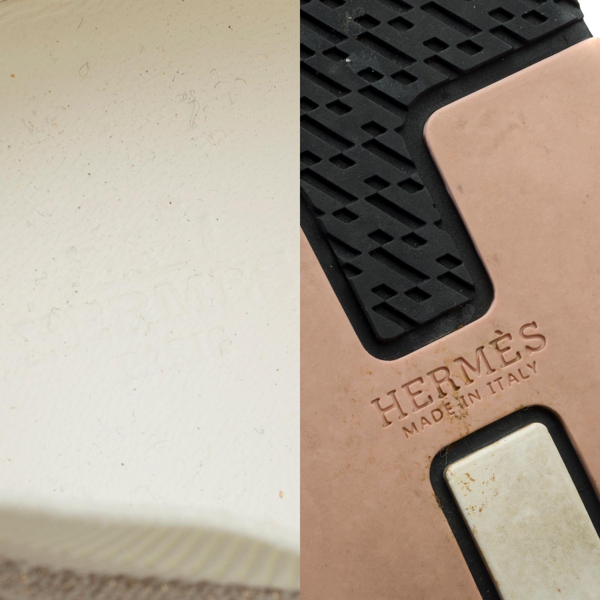 Hermès Addict Sneakers aus Metallic-Mesh in Bicolor, Kalb und Ziege im Angebot 1