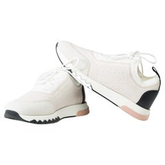 Sneakers Hermès Addict in maglia metallica bicolore, vitello e capra