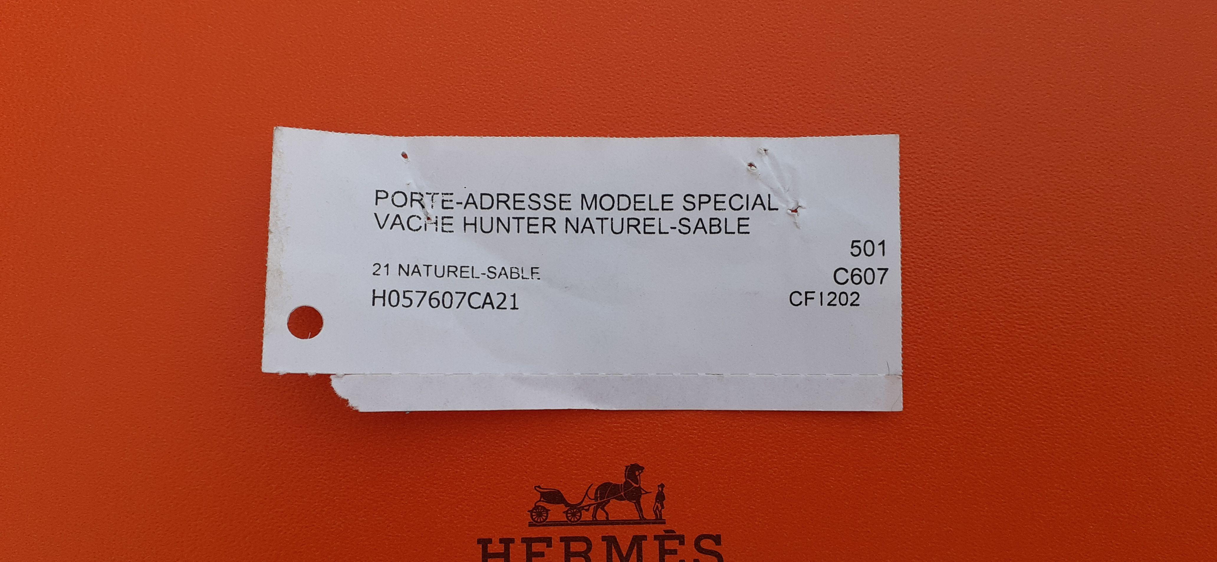 Brown Hermès Address Tag for Luggage Suitcase in Naturel Leather For Sale