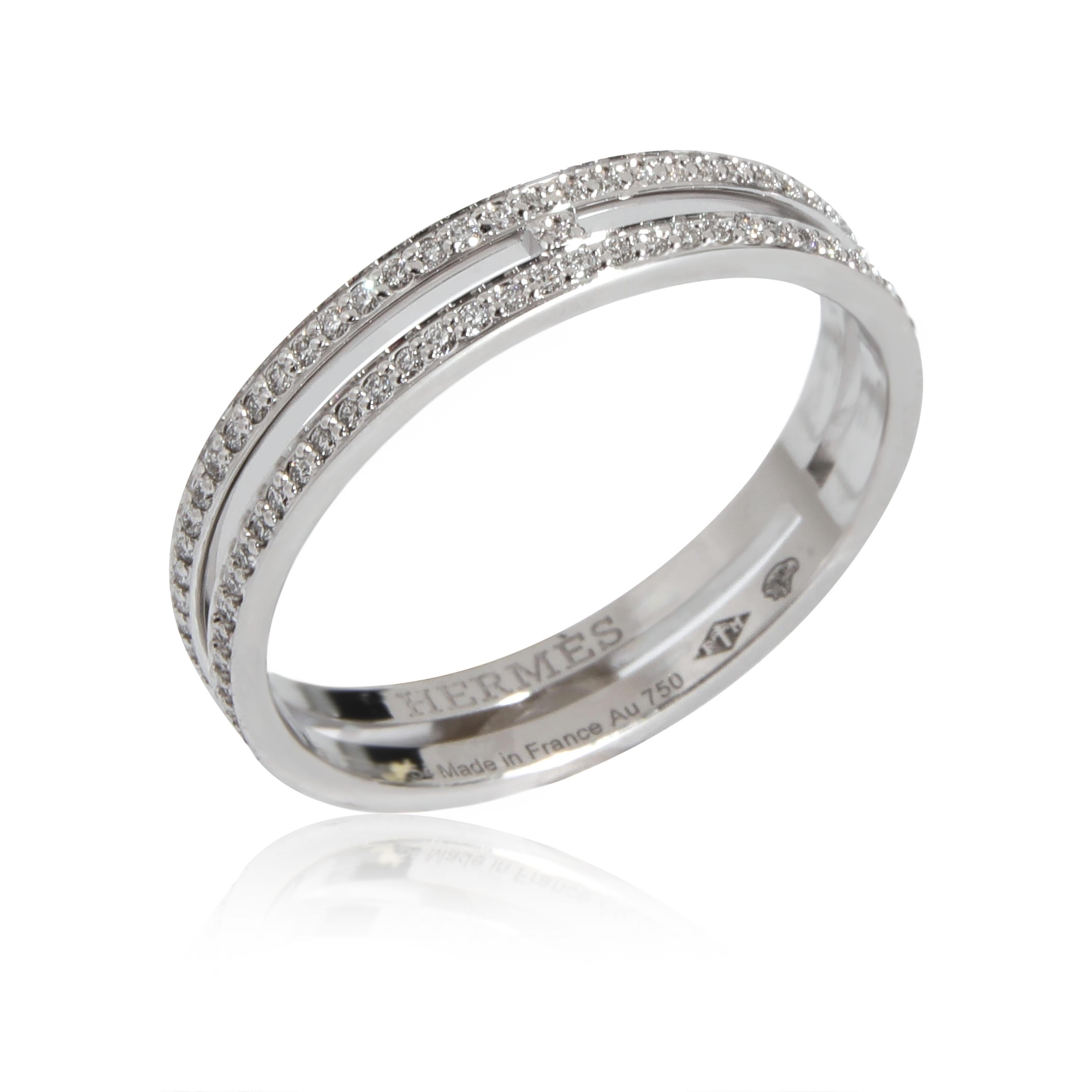 Hermès Adriane Diamantband aus 18k Weißgold 0,32 CTW im Zustand „Hervorragend“ in New York, NY