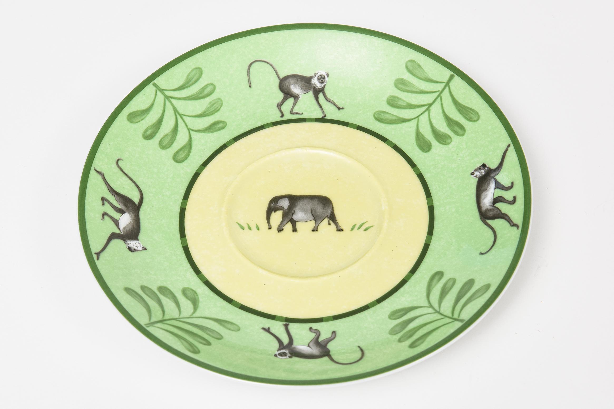 Hermes Africa Green Morning Breakfast Set, Pair of Cup with Saucer and Plate 2