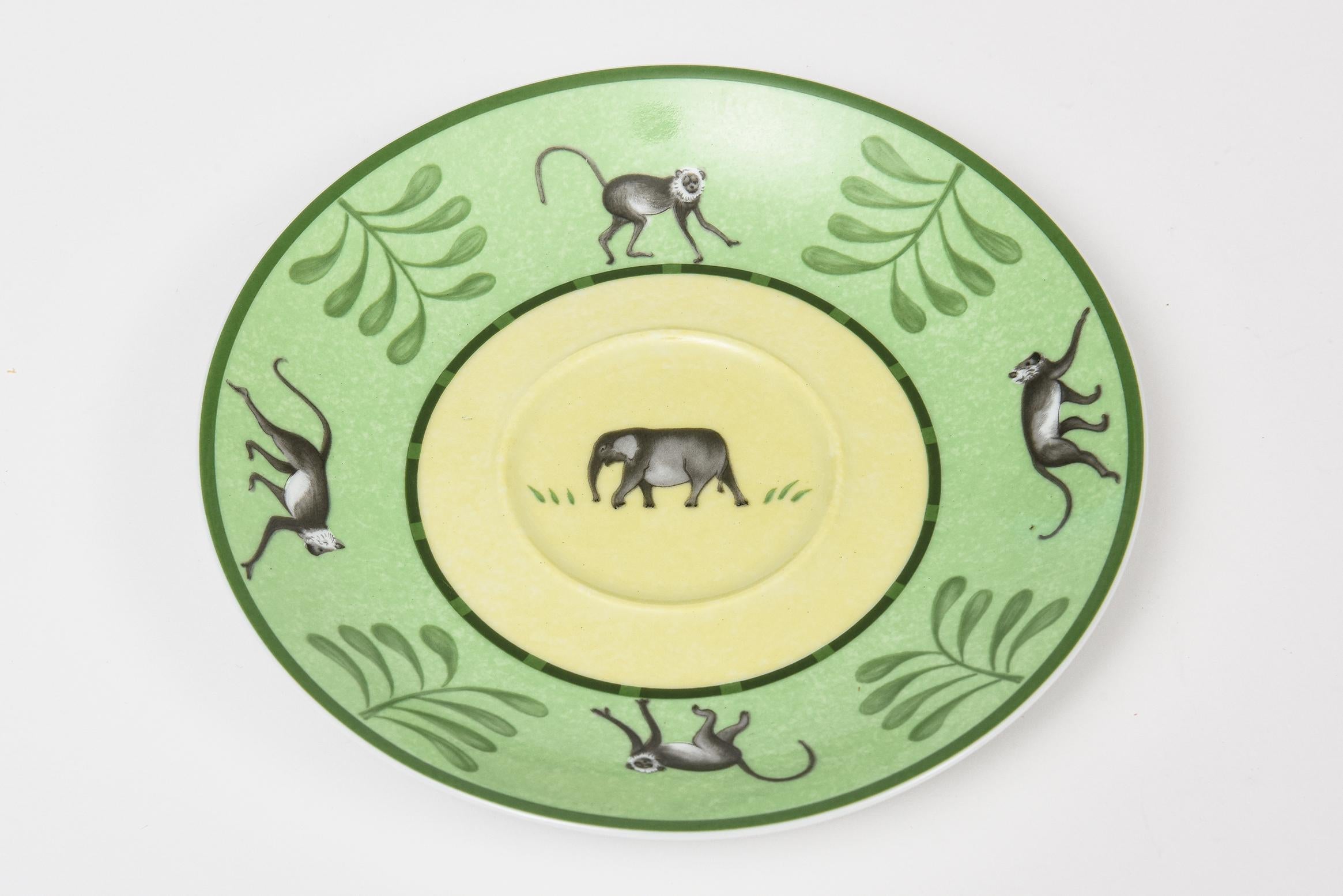 Hermes Africa Green Morning Breakfast Set, Pair of Cup with Saucer and Plate 3