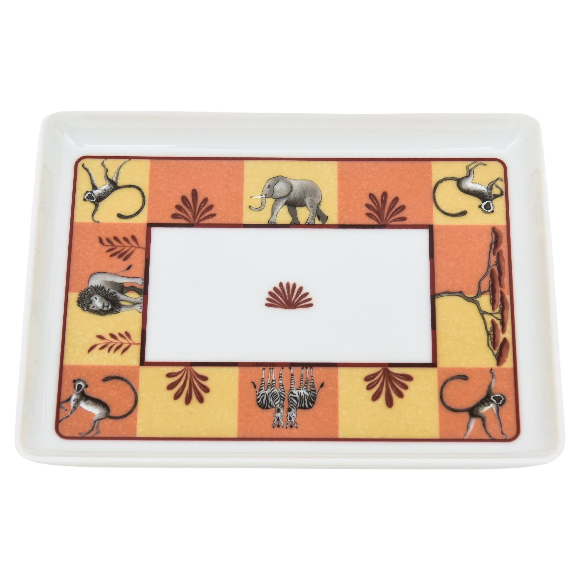 Hermes African Animal Series Porcelain Tray Or Dish