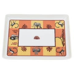 Retro Hermes African Animal Series Porcelain Tray Or Dish