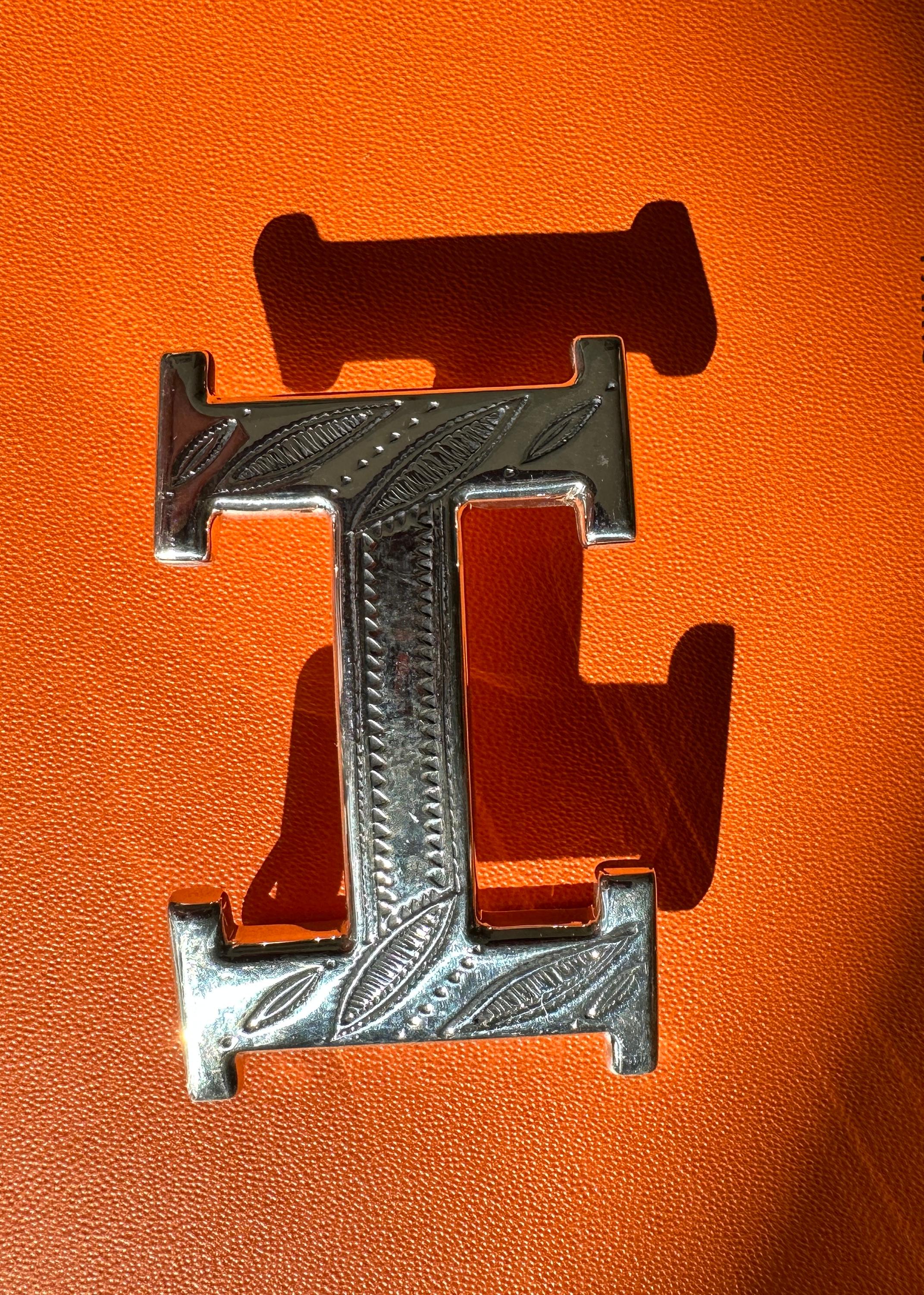 Hermes AG Sterling Silver 925 TOUAREG H Belt Buckle H 32mm, BNIB! In New Condition In West Chester, PA