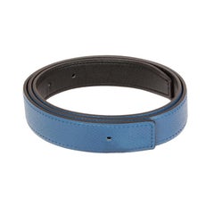 HERMES Agate Blue Black 24mm Reversible Belt Strap 75 Epsom Swift leather