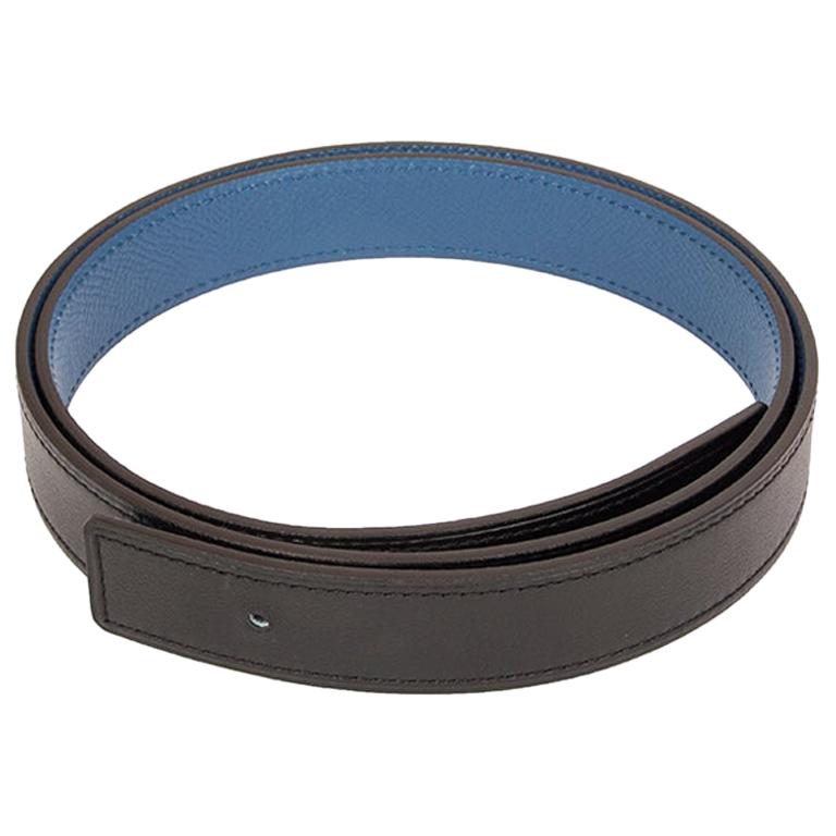 Reversible Belt Leather Belt Epsom Dark Blue 32 Mm 1.25 