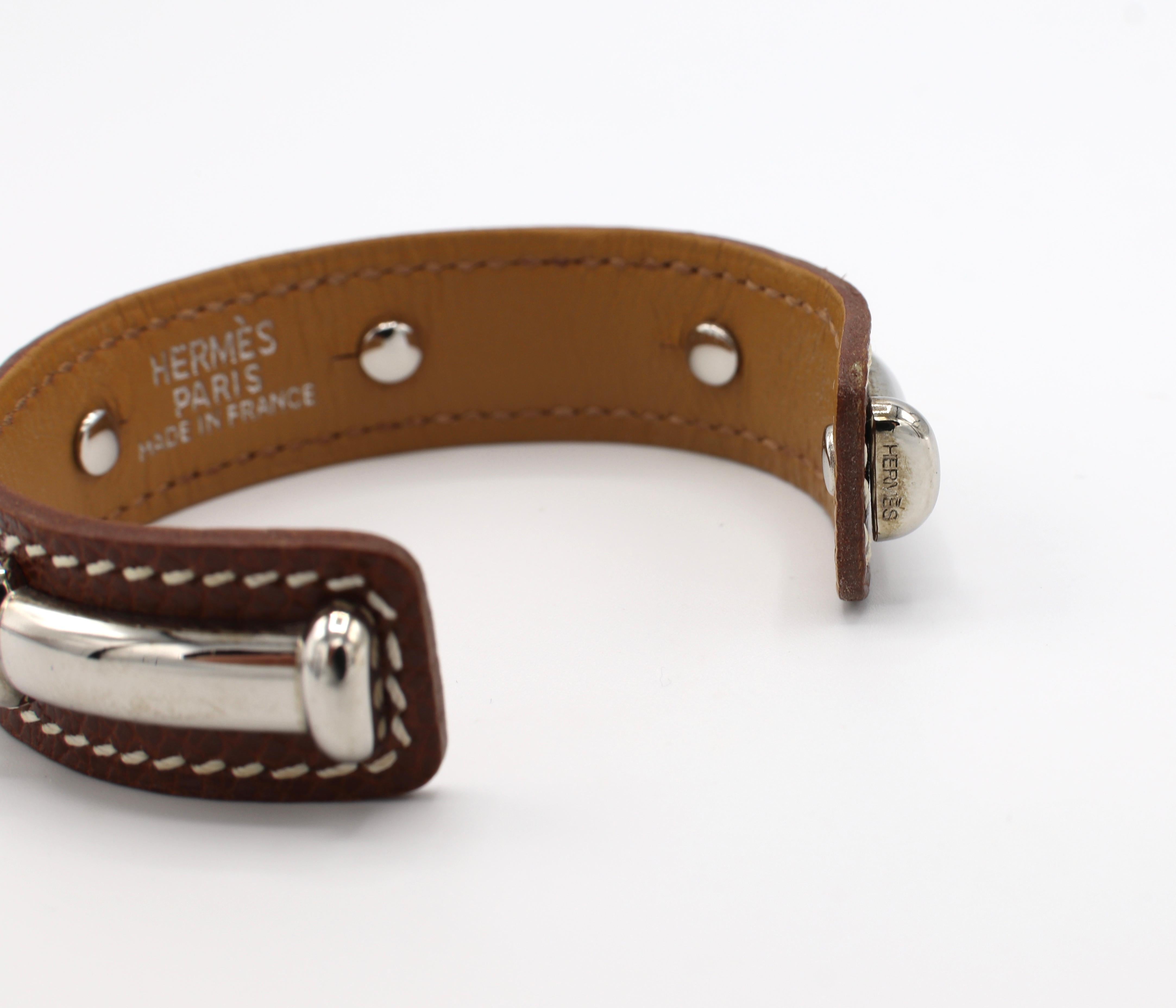 Hermès Agatha Bambus-Lederarmband Manschette 1
