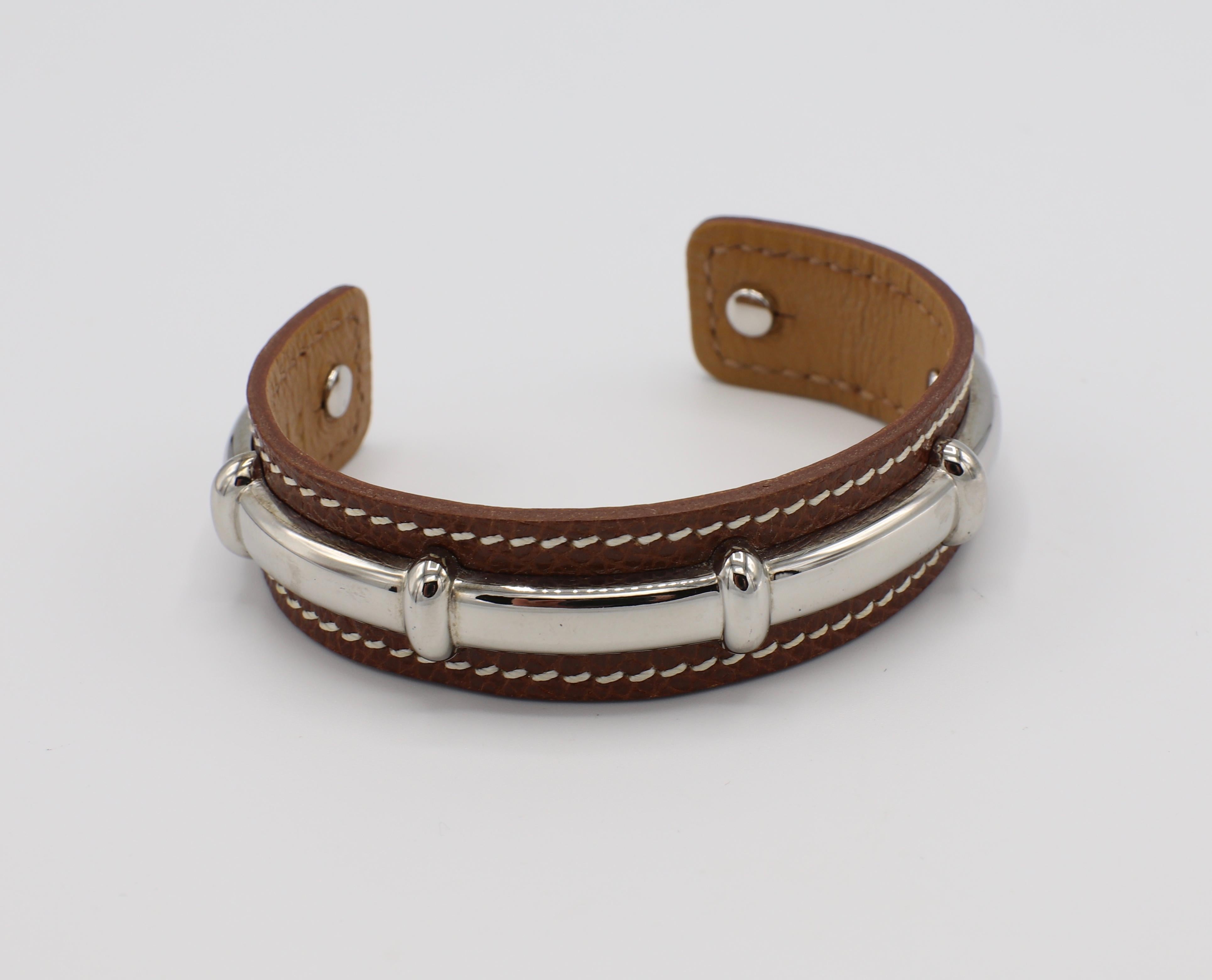 Hermès Agatha Bambus-Lederarmband Manschette 2
