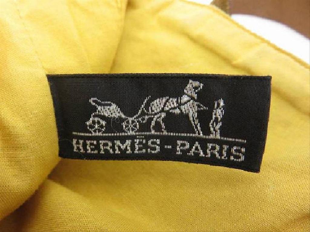 Hermès Fourre-tout en toile matelassée 215590 Jaune X Beige en vente 3