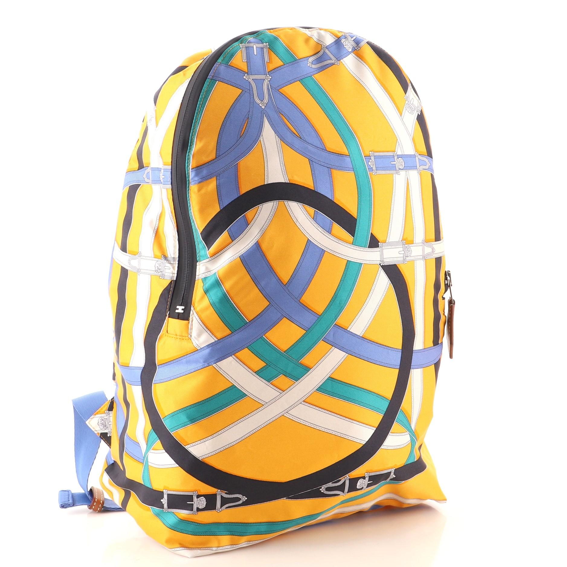 Brown Hermes Airsilk Backpack Printed Silk