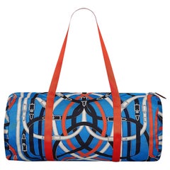 Hermes Airsilk Duffle Bag Cavalcadour 50 Blue Silk Limited Edition New