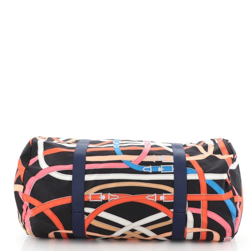 Hermes Airsilk Duffle Bag Printed Silk 38 In Good Condition In NY, NY
