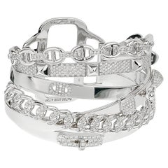 Hermes Alchemie Pulsera brazalete de oro blanco con 4,73 ct de diamantes