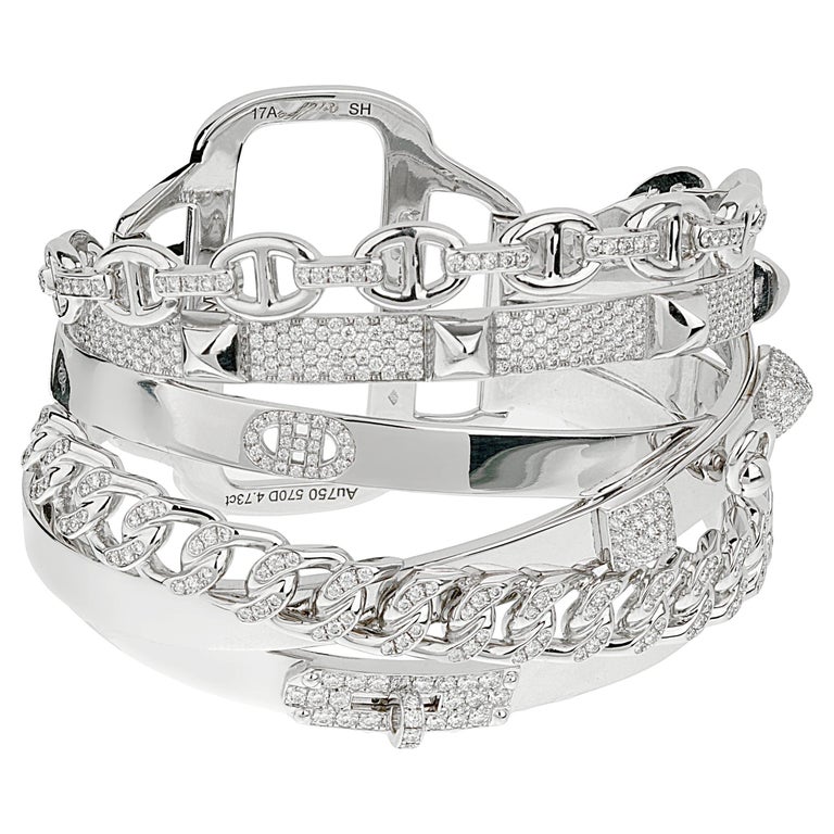 Hermes White Gold Bracelet 14 For Sale on 1stDibs hermes - Main Image