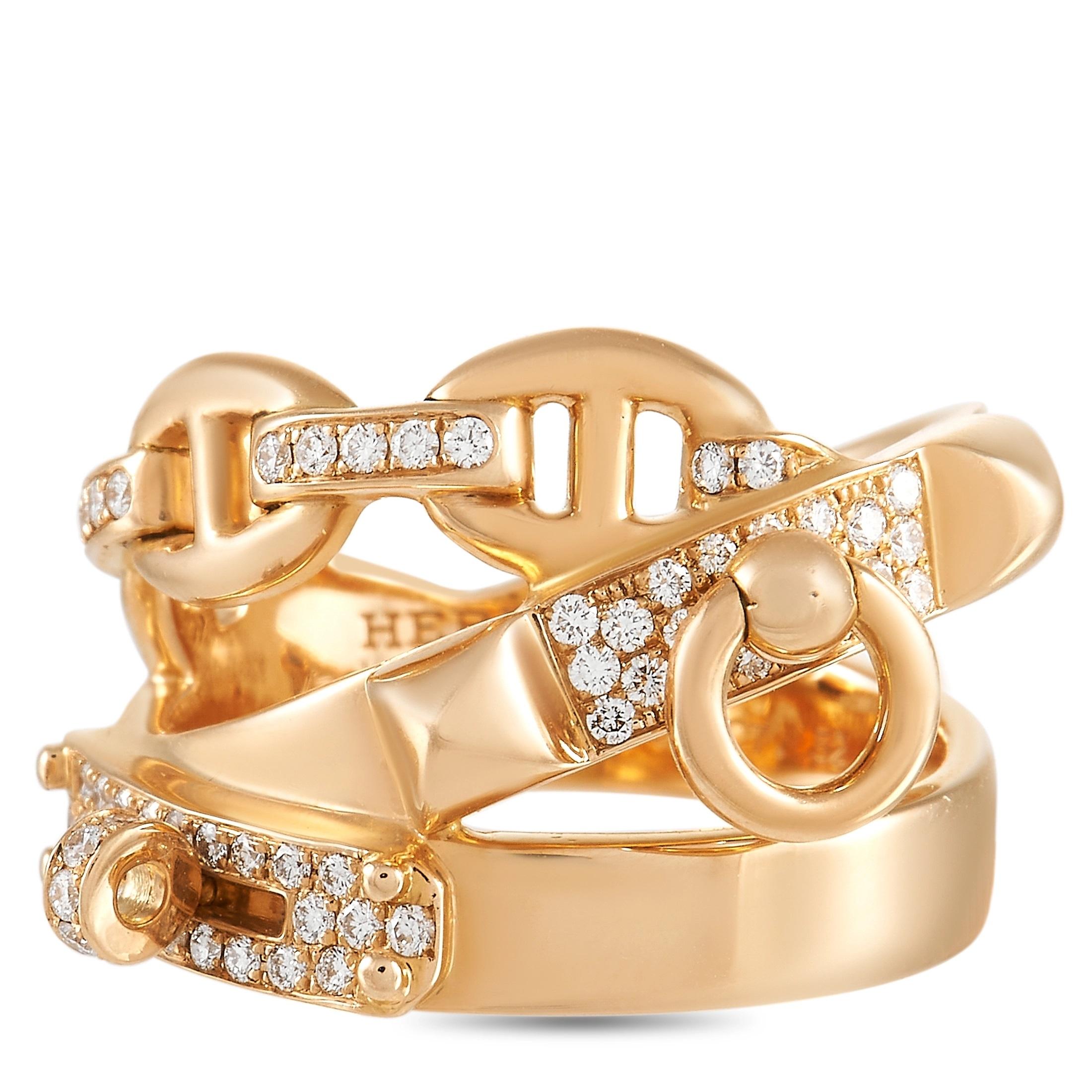 Hermès Alchimie 18K Rose Gold 0,32 Karat Diamantring im Zustand „Hervorragend“ in Southampton, PA
