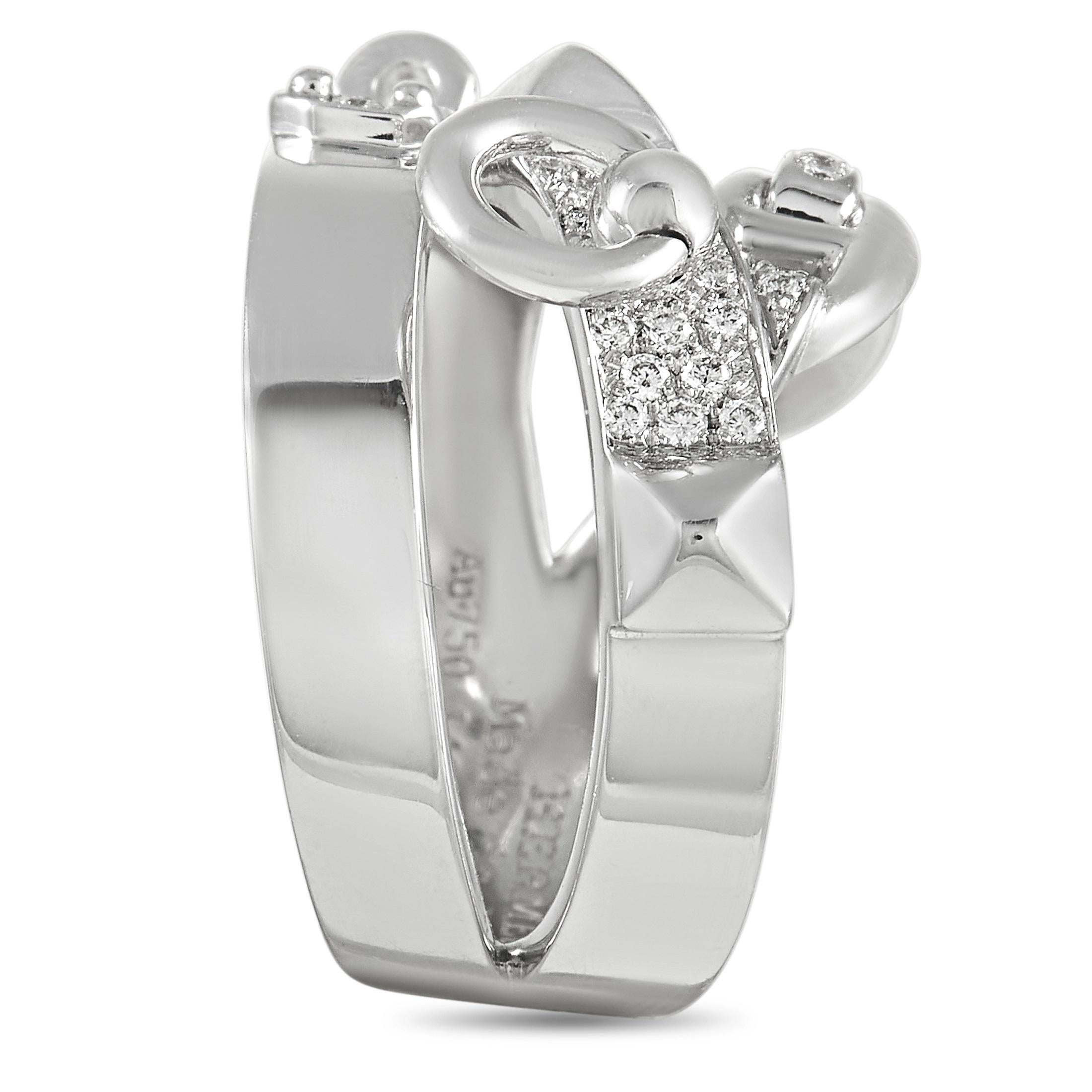 Hermès Alchimie 18K Weißgold 0,32 Karat Diamantring (Rundschliff)