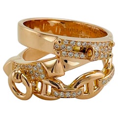 Anillo Hermes Alchimie Oro Rosa Diamante Modelo Grande