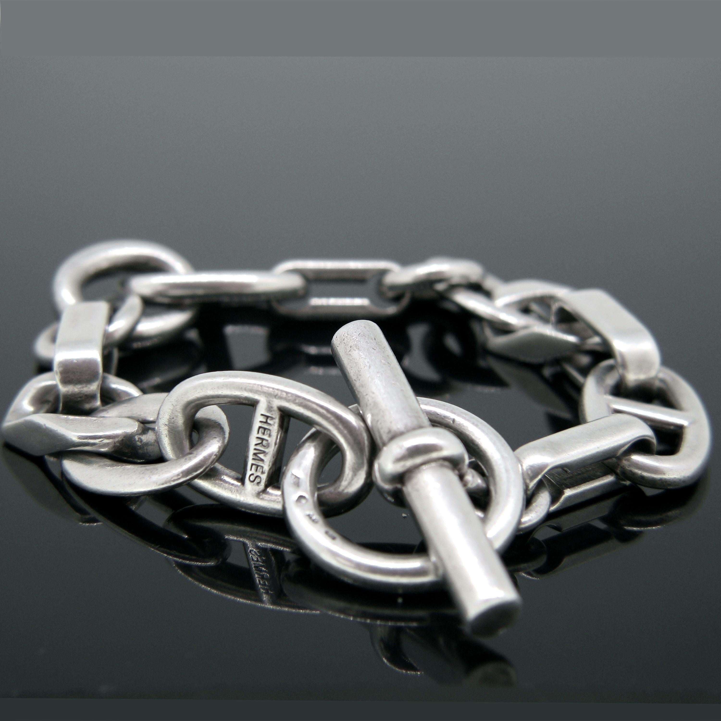 Hermès Alea Silver Large Model Bracelet In Good Condition In London, GB