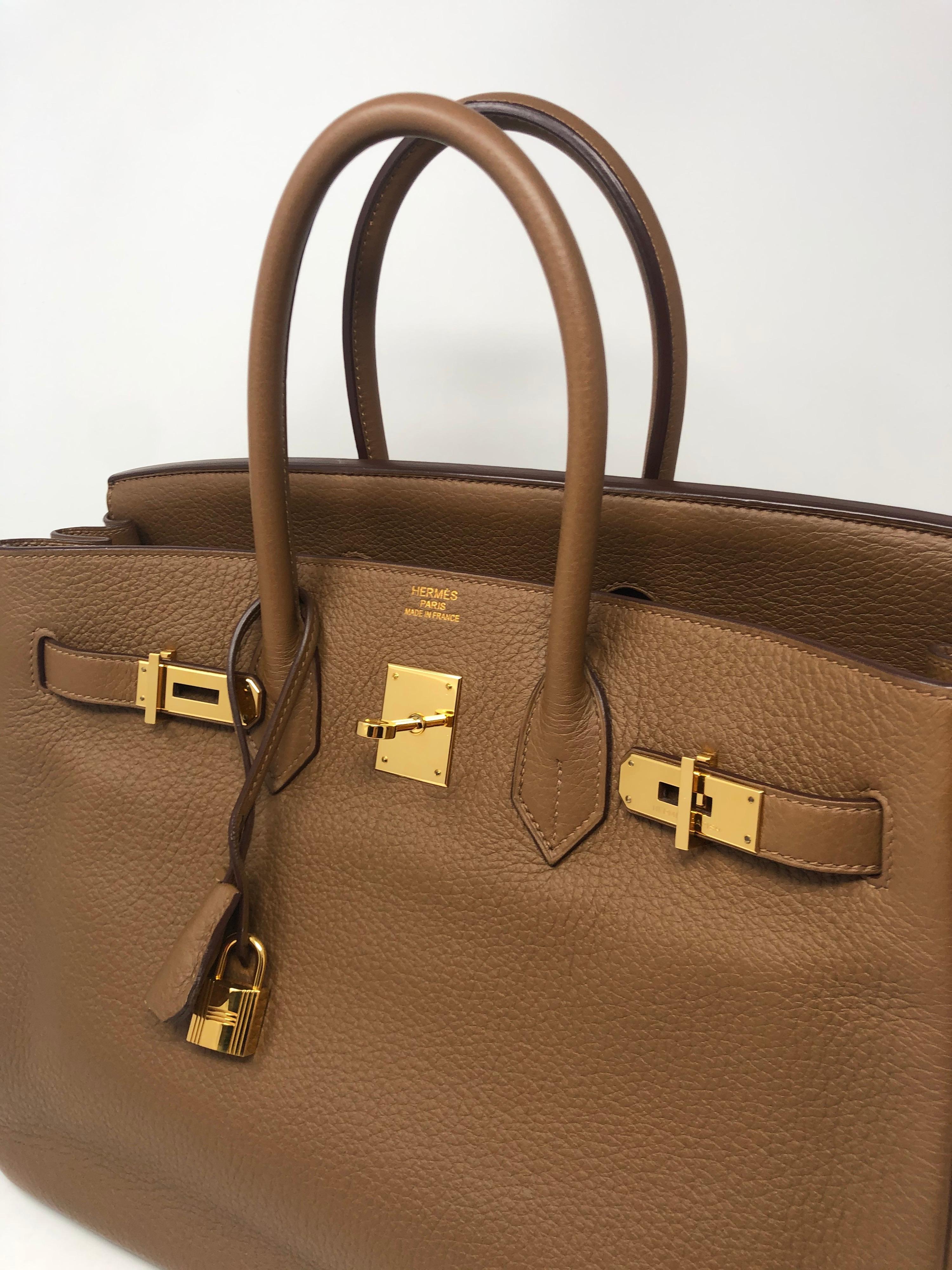 Brown Hermes Alezan Birkin 35 GHW Bag