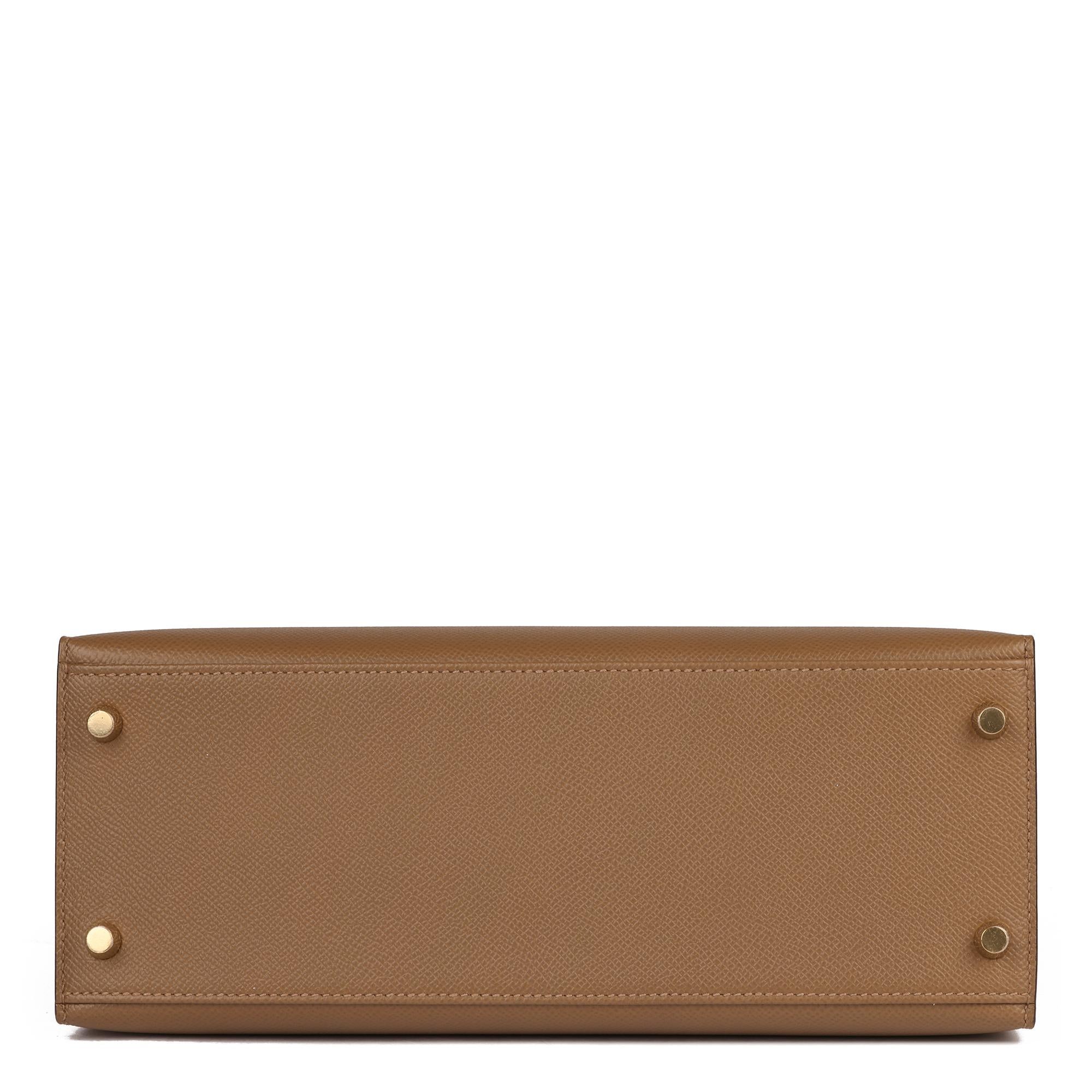 Brown Hermès Alezan Epsom Leather Kelly 28cm Sellier