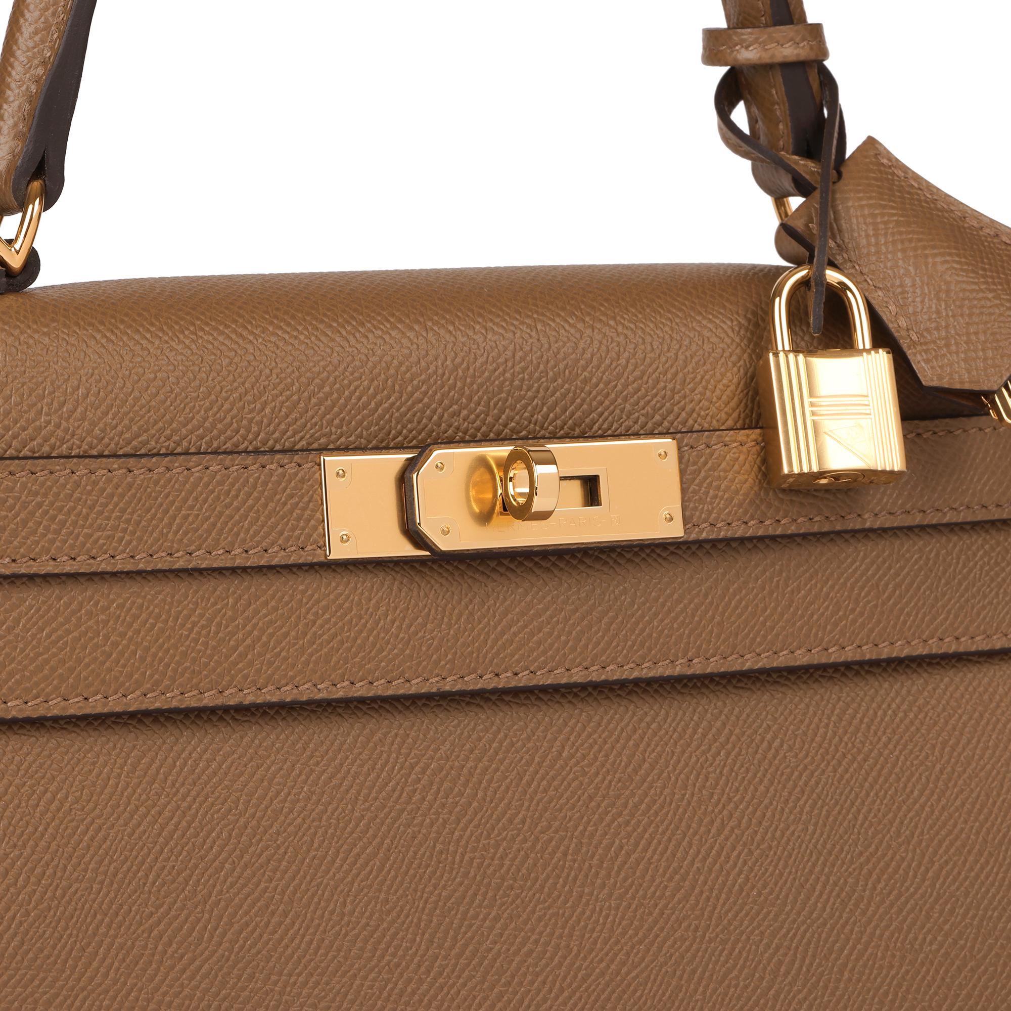 Hermès Alezan Epsom Leather Kelly 28cm Sellier In New Condition In Bishop's Stortford, Hertfordshire