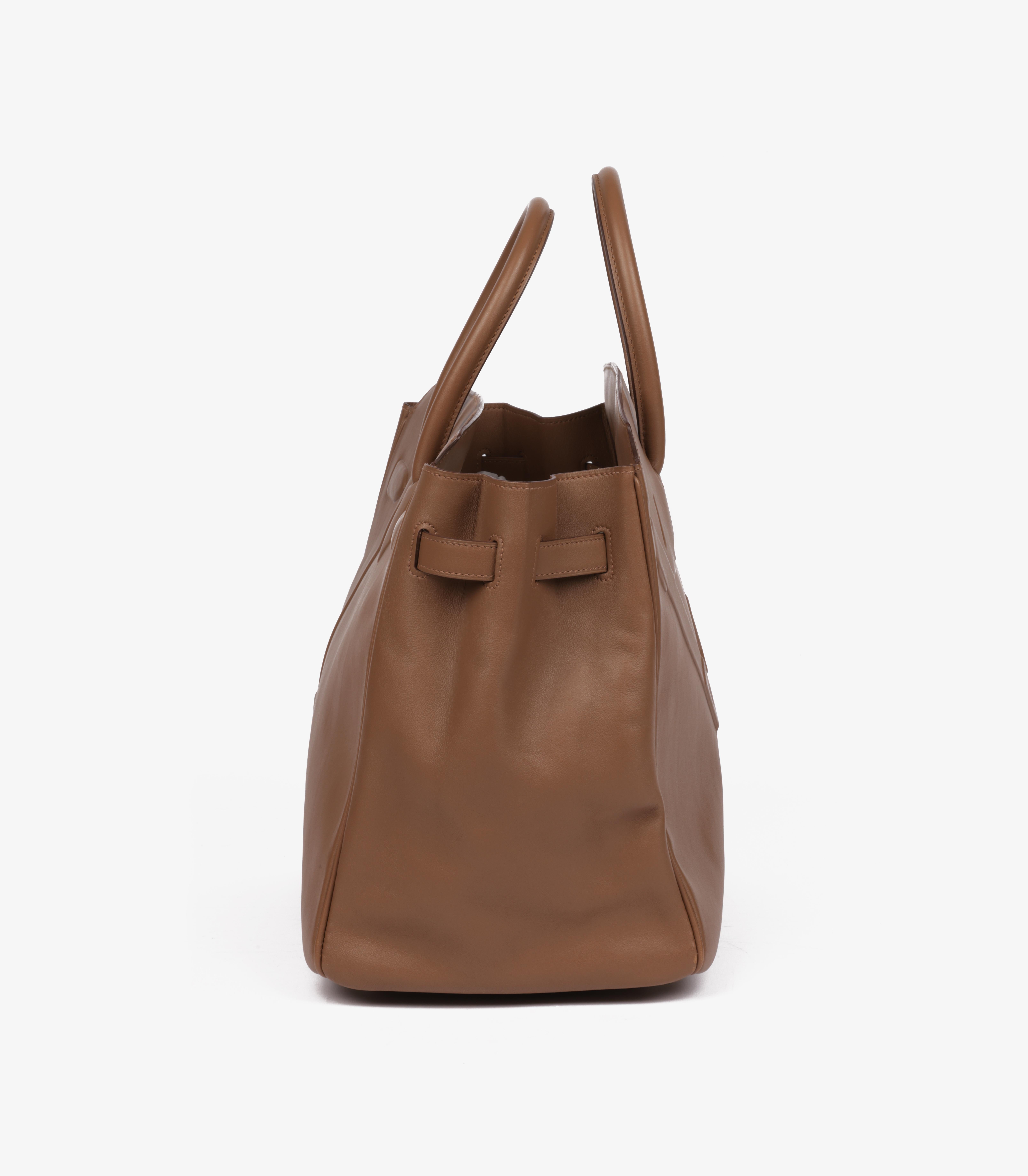 Brown Hermès Alezan Evercalf Leather Shadow Birkin 35cm Retourne