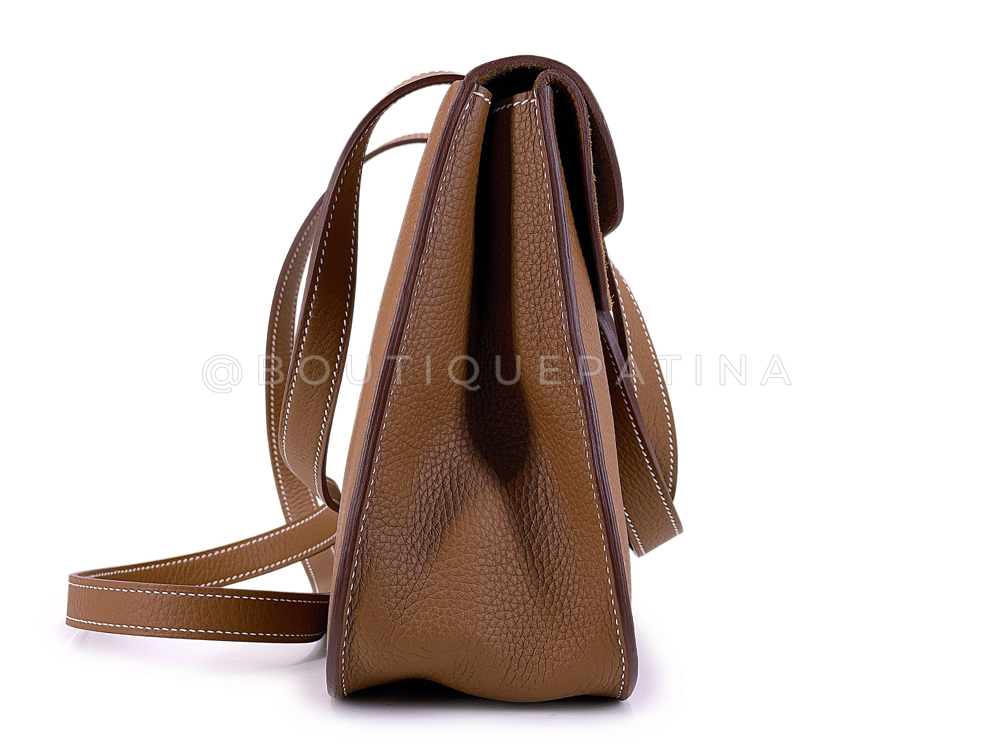 Women's Hermès Alezan H Halzan 4-way Buckled Shoulder Bag Gold Camel Beige 67745 For Sale