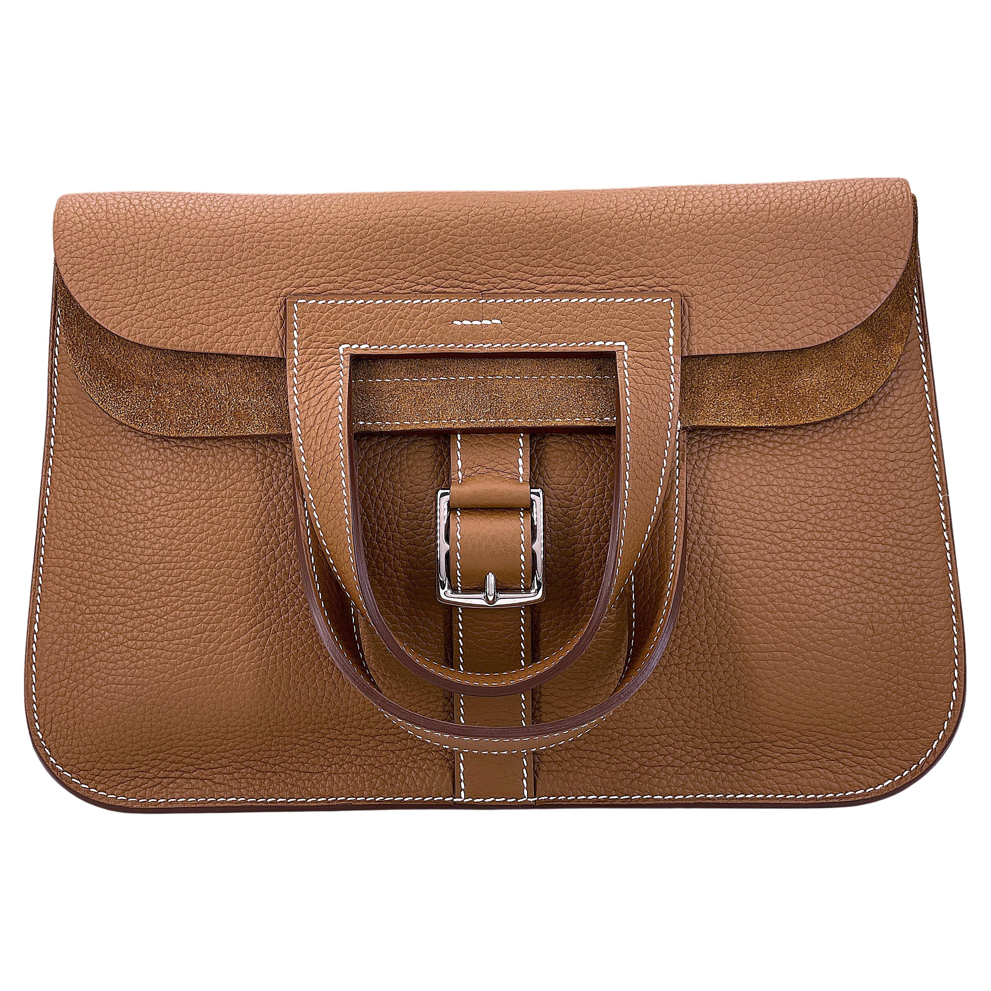 Hermès Alezan H Halzan 4-way Buckled Shoulder Bag Gold Camel Beige 67745 For Sale