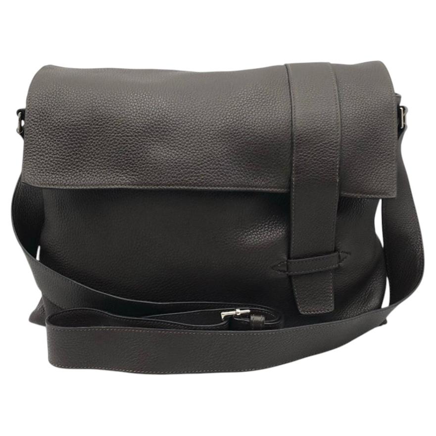 Borsa a tracolla da uomo Hermes Alfred 35 in pelle marrone