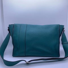 Hermes Alfred Messenger Bag Blue Clemence Leather Crossbody Stamp R 2014