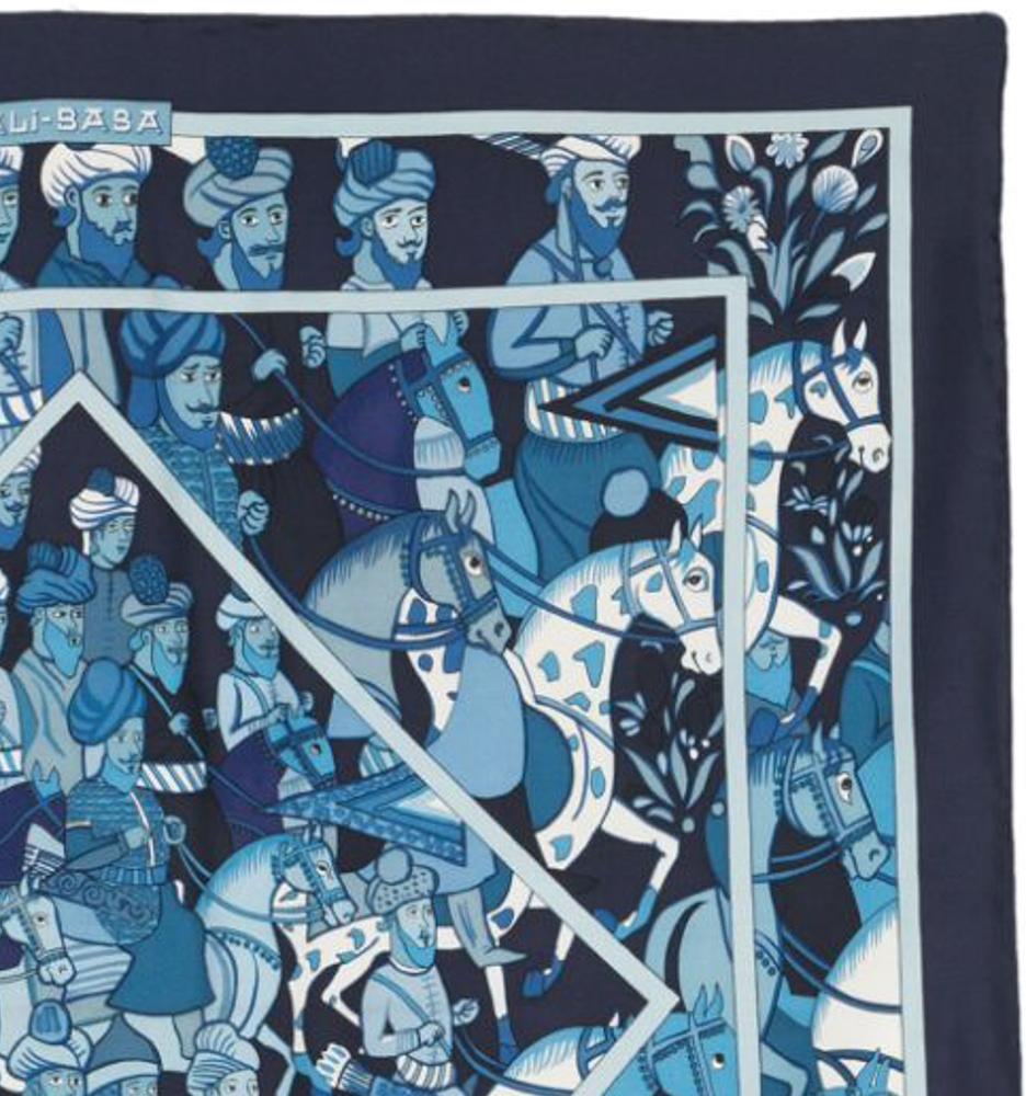 Hermes Ali-Baba by Pierre Peron Silk Scarf In Good Condition In Paris, FR