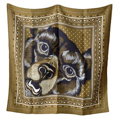 HERMÈS - Alice Shirley "Grrrrr" Cashmere-Silk Bandana, 65x65 cm