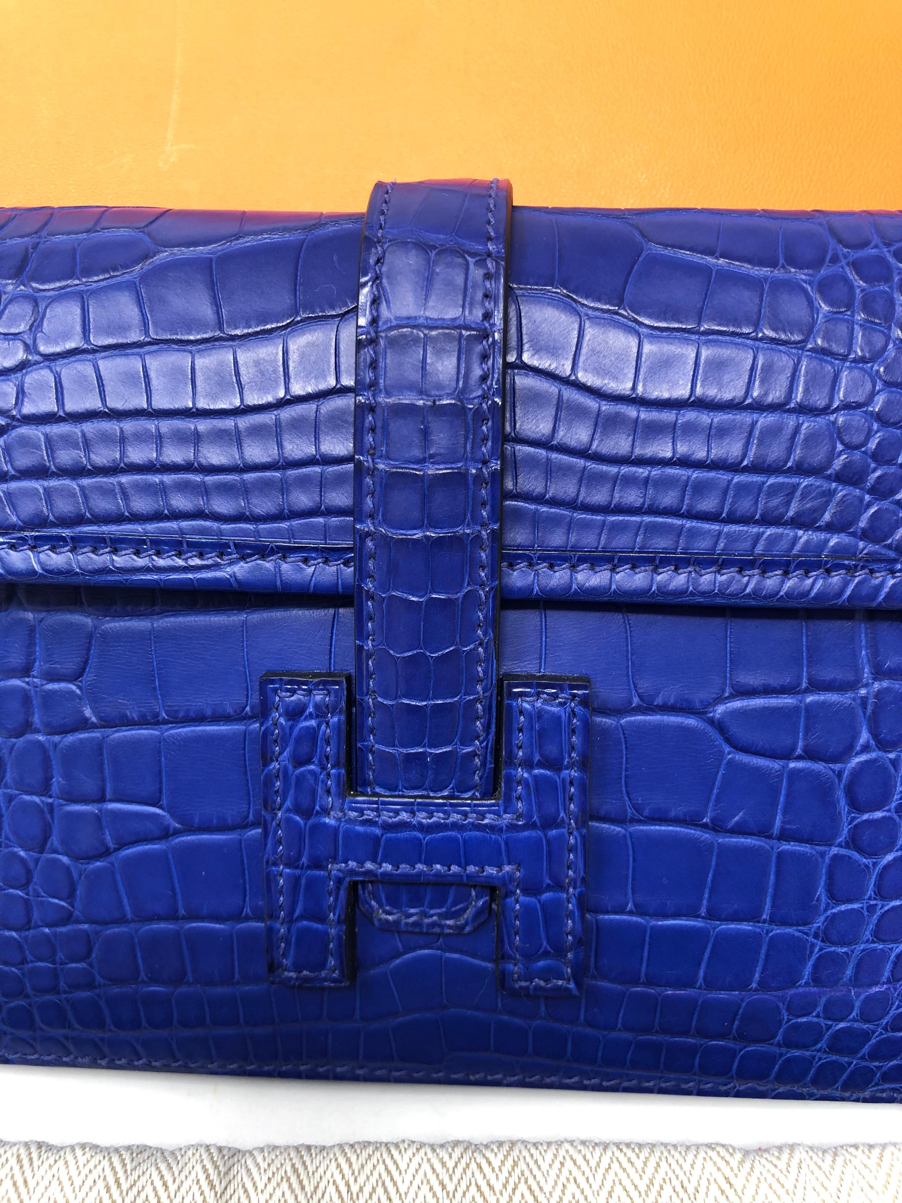 hermes alligator wallet blue